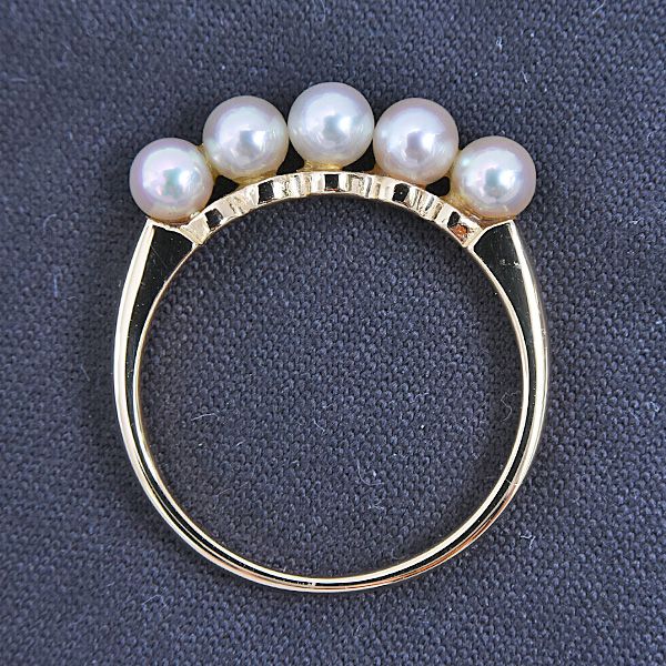 MIKIMOTO】K18YG 5P ベビーパール リング