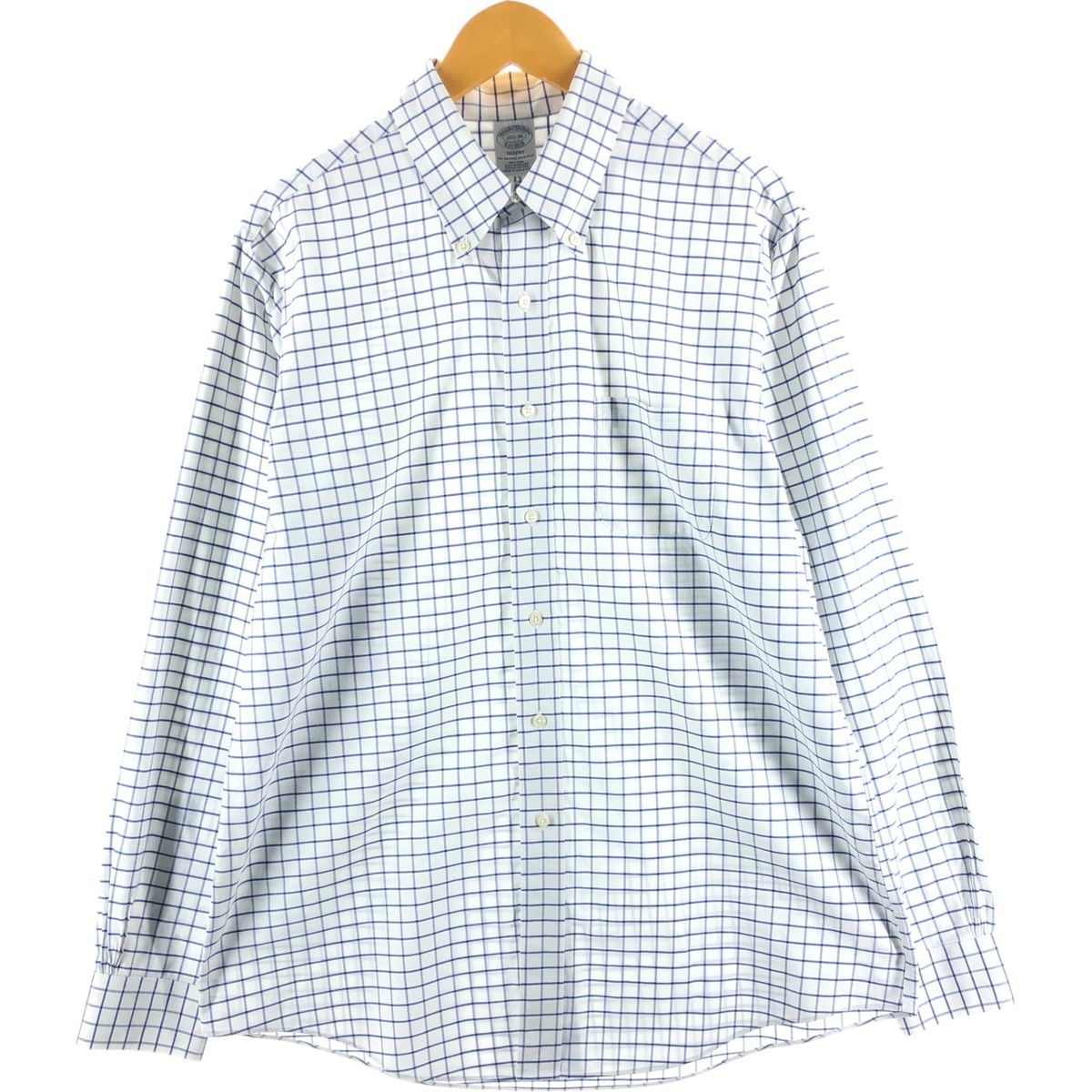 古着 ブルックスブラザーズ Brooks Brothers Est.1818 長袖 ボタンダウンチェックシャツ メンズL相当/eaa522391