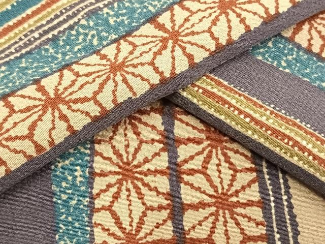 平和屋着物▽上質な小紋　単衣　麻の葉間道　正絹　逸品　AAAW1554fy 平和屋着物▽上質な小紋 単衣 麻の葉間道 正絹 逸品 AAAW1554fy - メルカリ