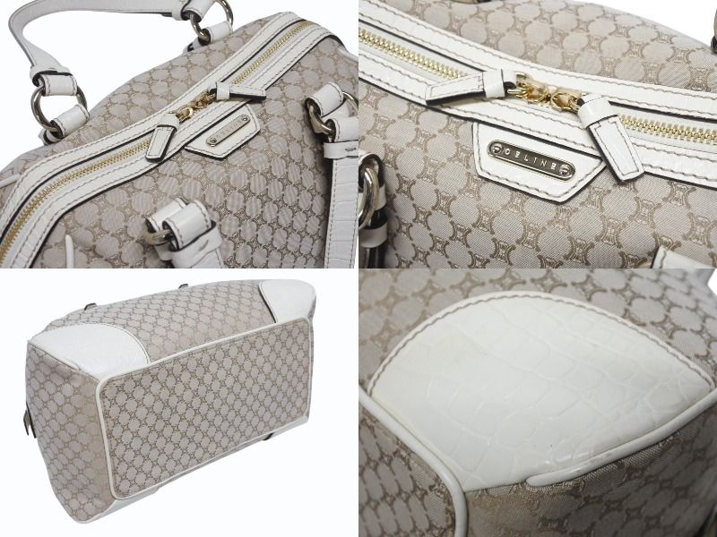 ♡MiyuRady♡出品　セリーヌ　マカダム　ボストンバッグ　ホワイト　白 ♡MiyuRady♡様専用出品 セリーヌ マカダム ボストンバッグ