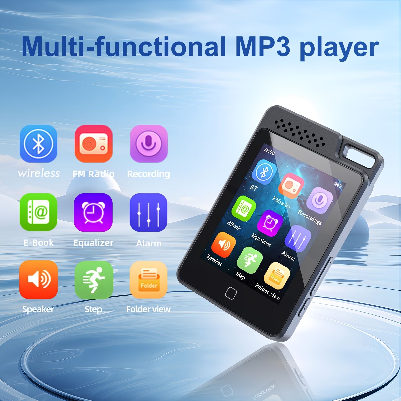 MP3プレーヤー 6.1cmフルタッチスクリーン