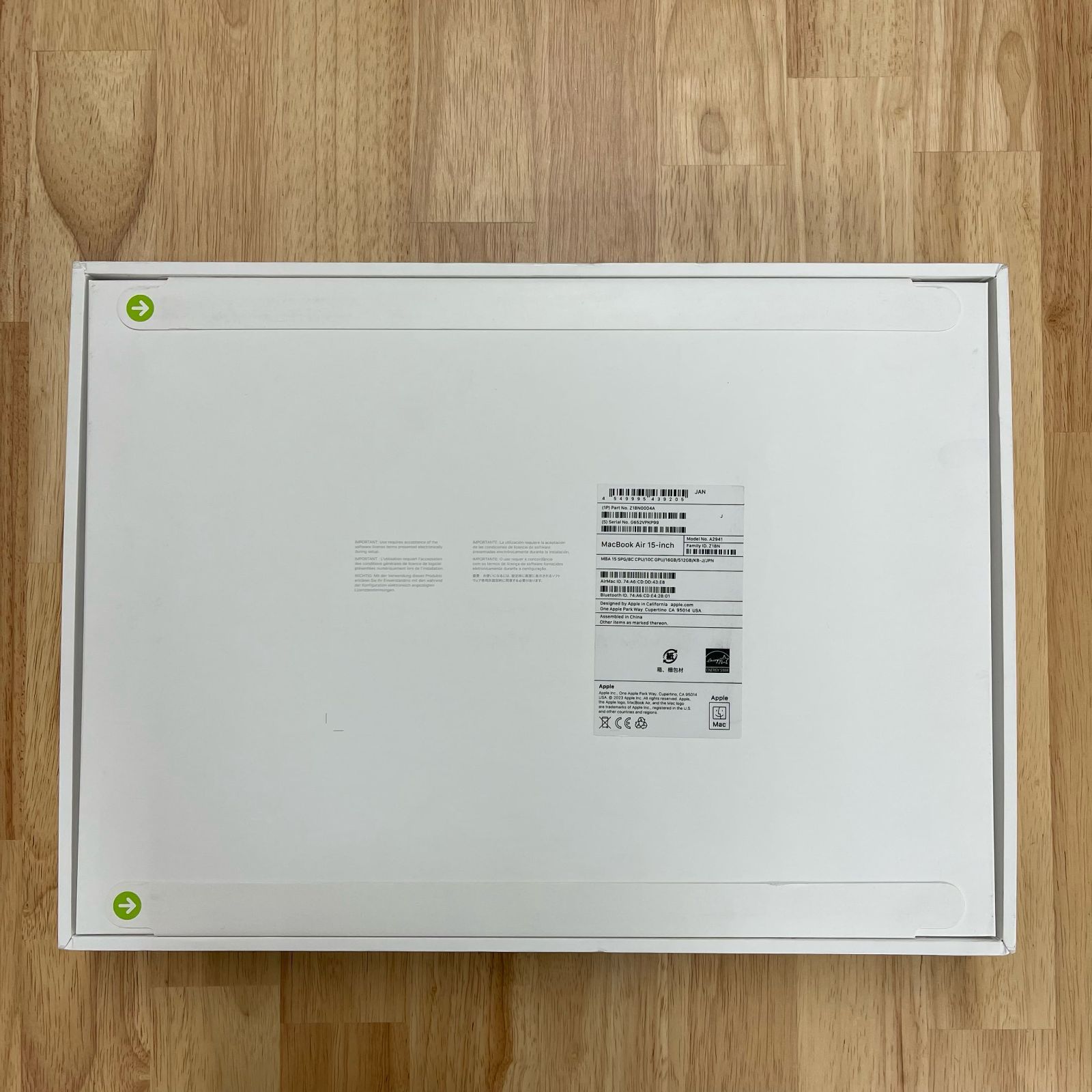 MacBook Air 15インチ Apple M2チップ搭載モデルSSD 512GB メモリ 16GB