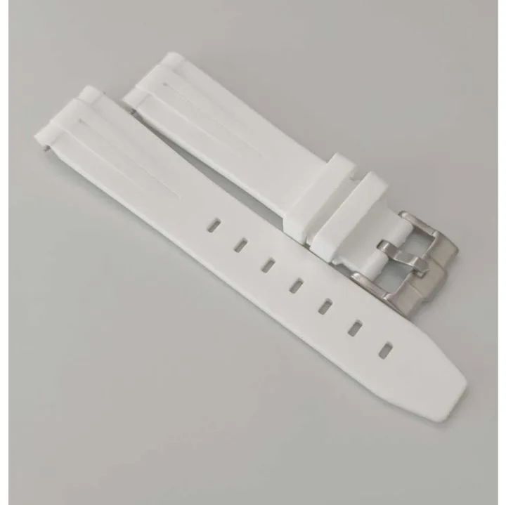 20mm 腕時計 交換用 ラバーベルト カーブエンド ホワイト 白 【対応