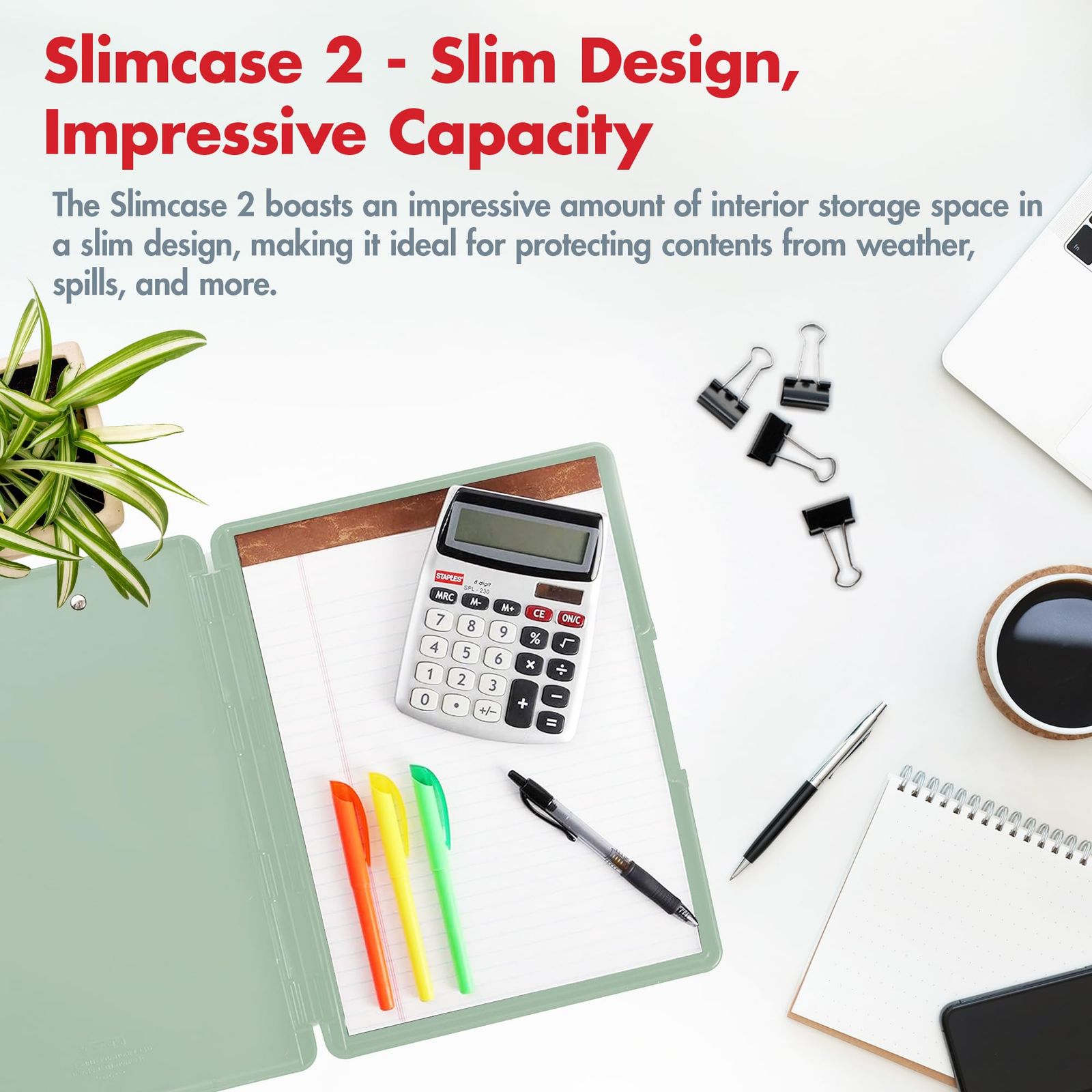 Dexas スリムケース 2 プラスチック製クリップボード 収納と横開き フォームグリーンローズゴールド クリップボード 整理 持ち運び 保管用 A 4ホルダー 授乳用クリップボード