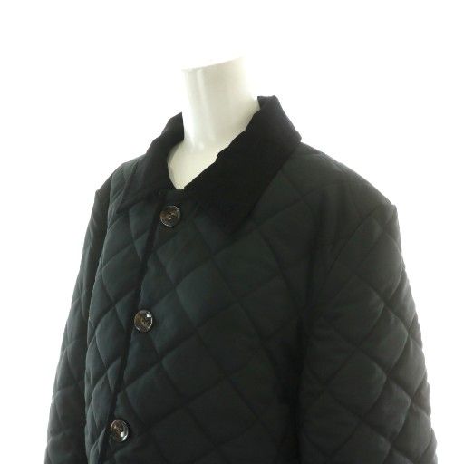  マカナ Lea Makana キルティング ジャケット コート アウター ブルゾン ミドル ハーフ 襟 コーデュロイ 総裏地 S 黒 ブラック MP その他 トップス