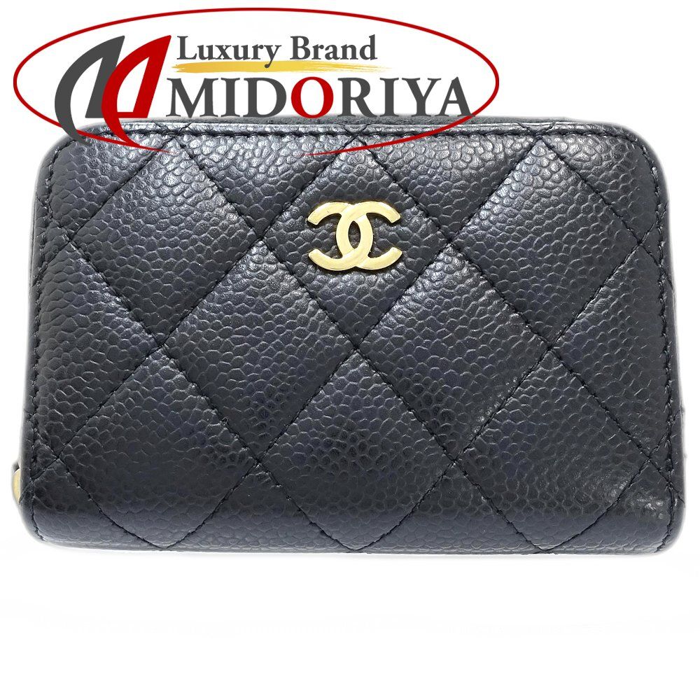 CHANEL シャネル コインケース レディース クラシックジップ コインパース マトラッセ AP0216 キャビアスキン ブラック|181437