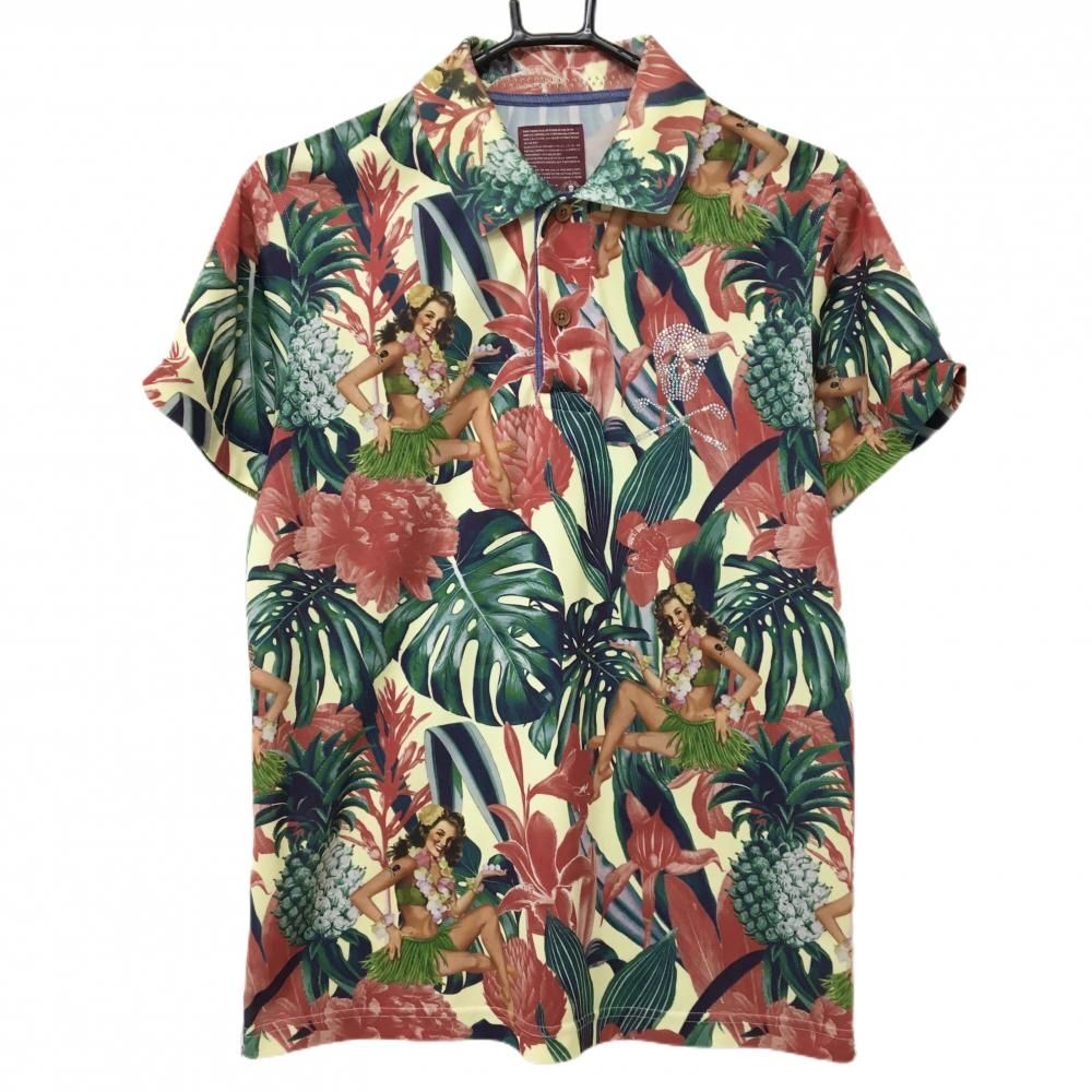 マークアンドロナ 半袖ポロシャツ ゴルフウェア　ホワイト/グリーン　L マークアンドロナ 半袖ポロシャツ ゴルフウェア ホワイト/グリーン L