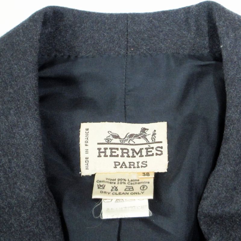 HERMES ウールコート グレー 楽天市場】【エルメス】Hermes メンズ ステンカラー ウール