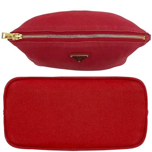 プラダ ポーチ レッド ROSSO カナパ 1N1857 美品 キャンバス - メルカリ