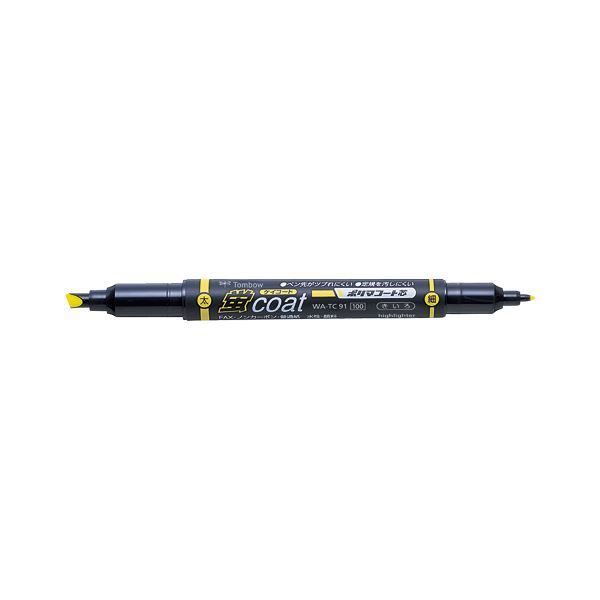 （まとめ） トンボ鉛筆 蛍コート 太細ツインタイプ WA-TC91 黄 1本入 