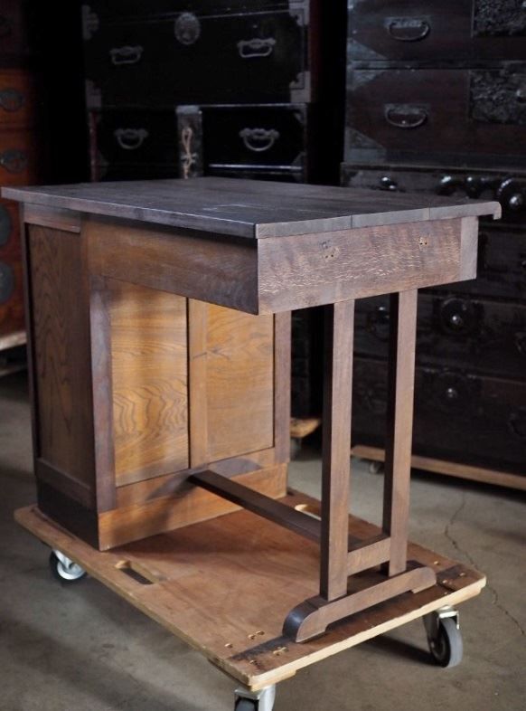 昭和レトロ楢材造りの机