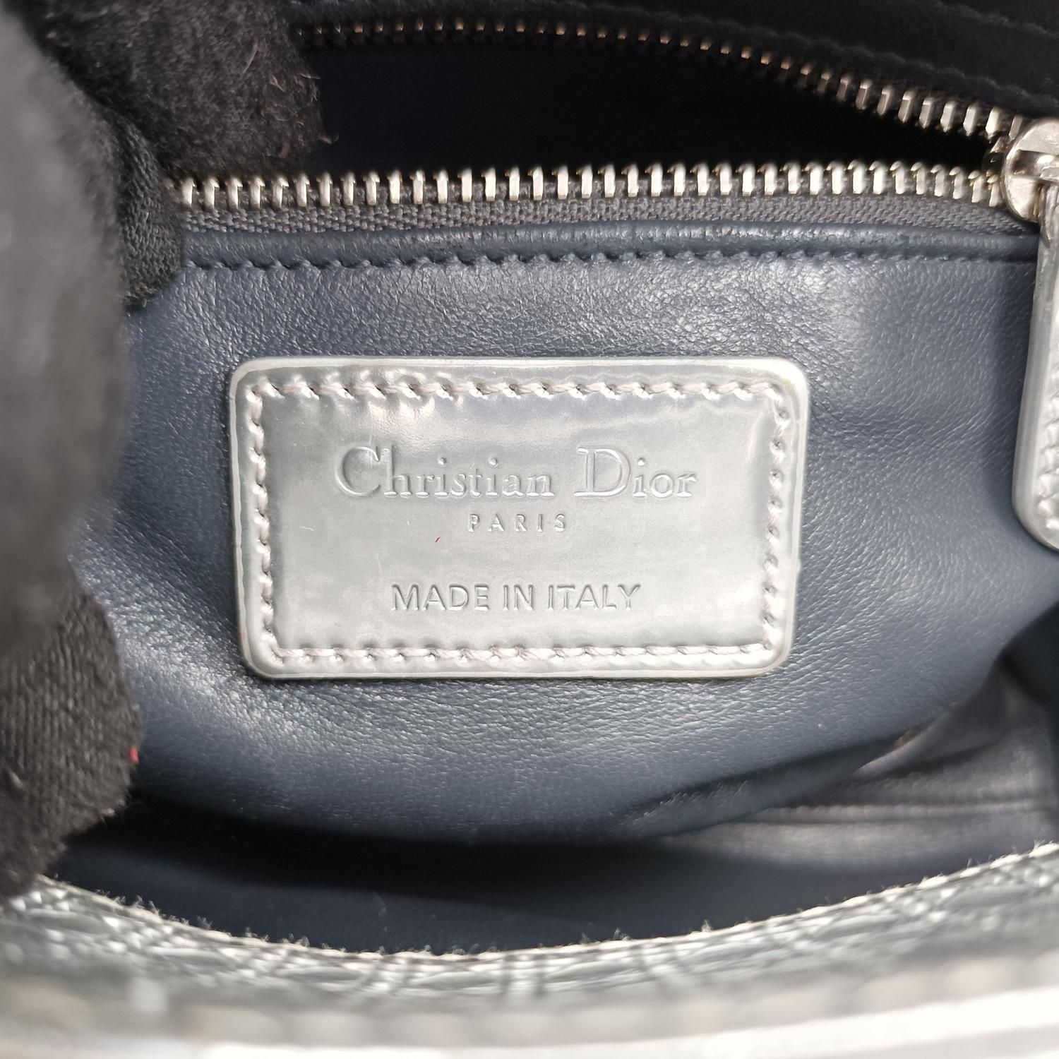 クリスチャンディオール Christian Dior ショルダーバッグ レディース レディディオール シルバー パテント 15-BO-1115