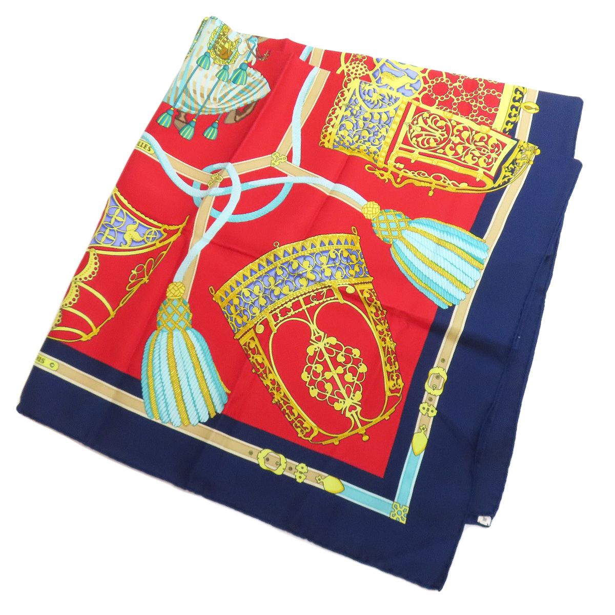 HERMES エルメス カレ90 LES MUSEROLLES 鼻革 スカーフ カシミヤ