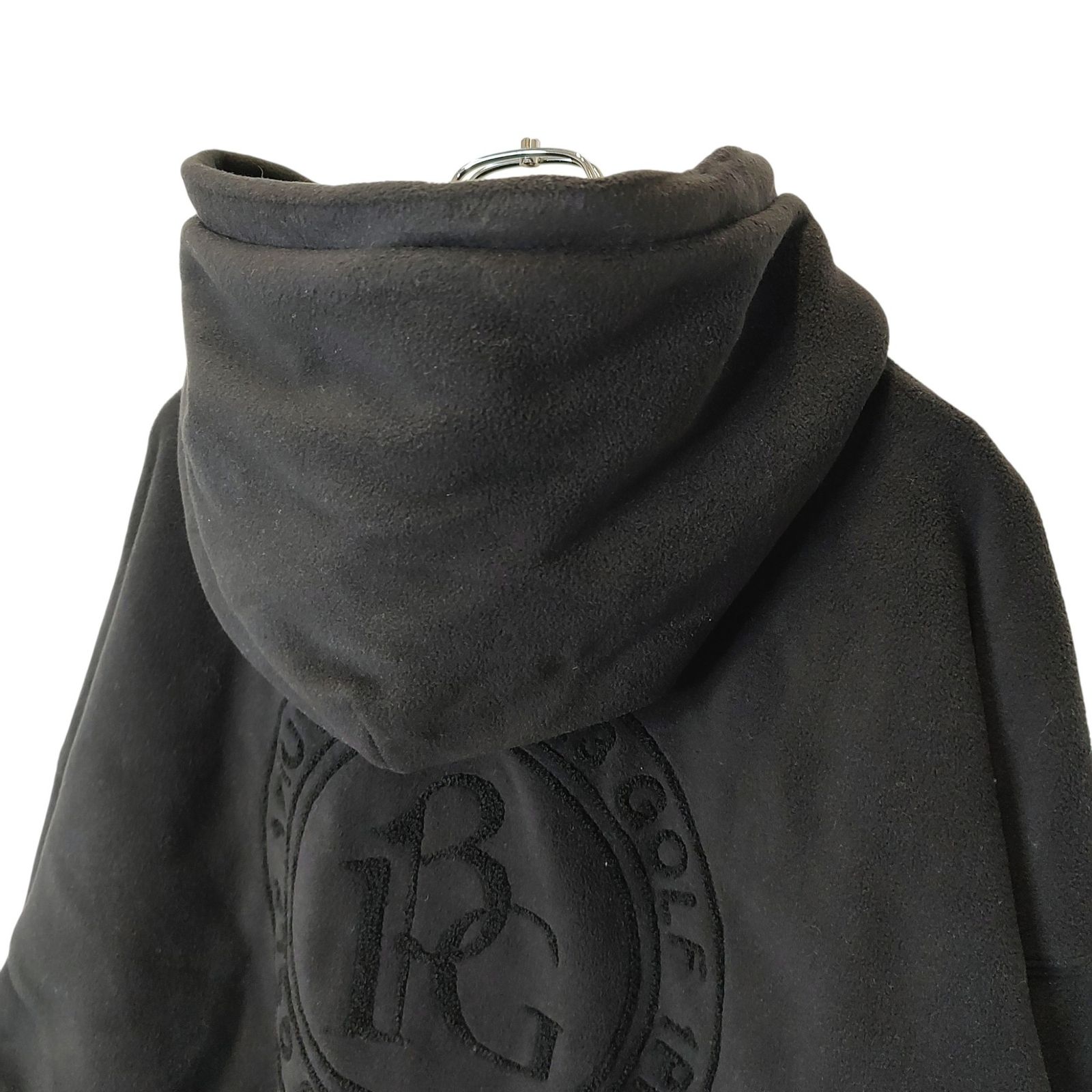 1PIU1UGUALE3 GOLF ウノピゥウノウグァーレトレ ゴルフ ボア フリース プルオーバー パーカー 7 XXL ブラック メンズ LLC-HASEGAWATOSO_COM