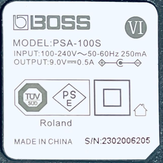 【美品】ACアダプター　BOSS　PSA-100S  SN(2302006205)  ID(591)