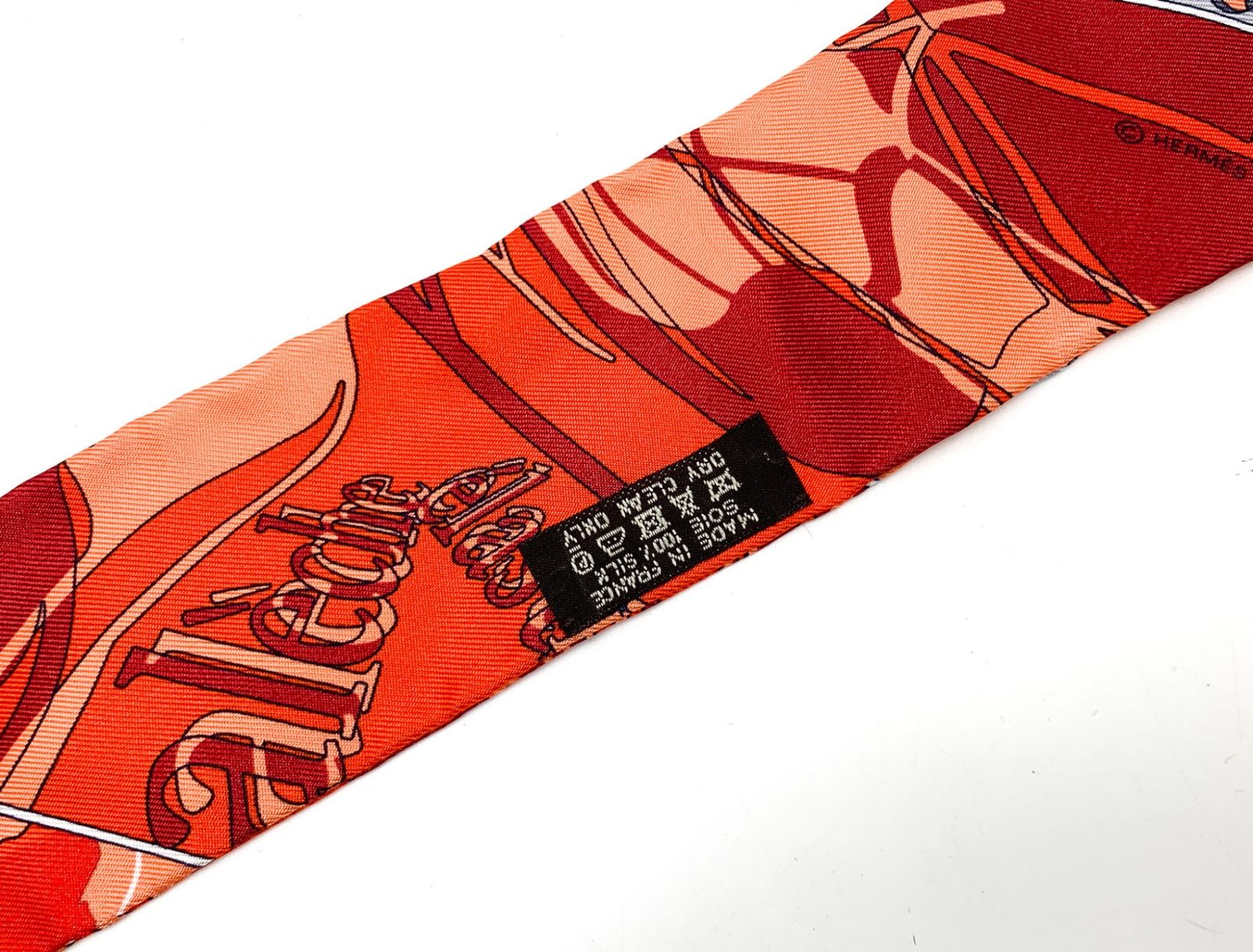 HERMES エルメス オレンジ系 カレーシュ ハミとボトル シルク