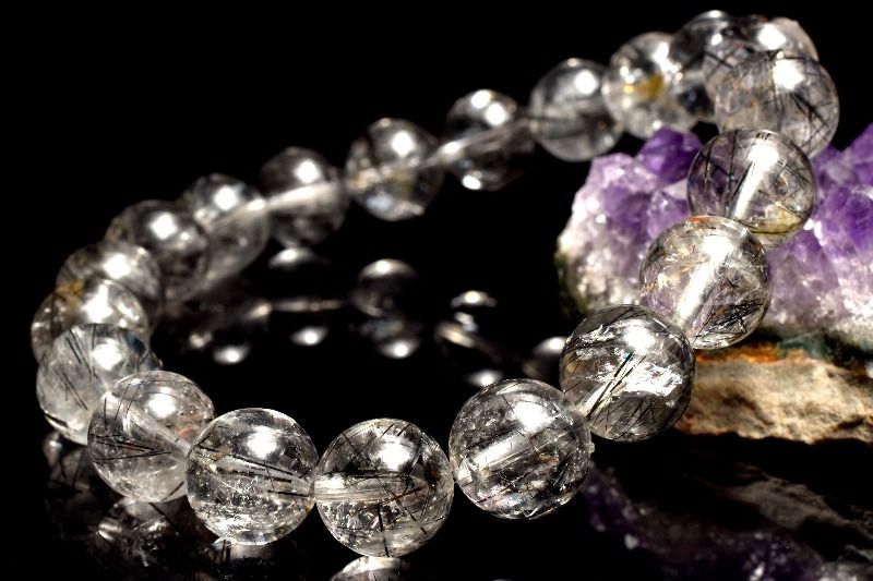 １点物 AAA クリア ブラックトルマリンインクォーツ 10mm ブレスレット パワーストーン 天然石 _MA8381 TALLINNNEXPO_COM