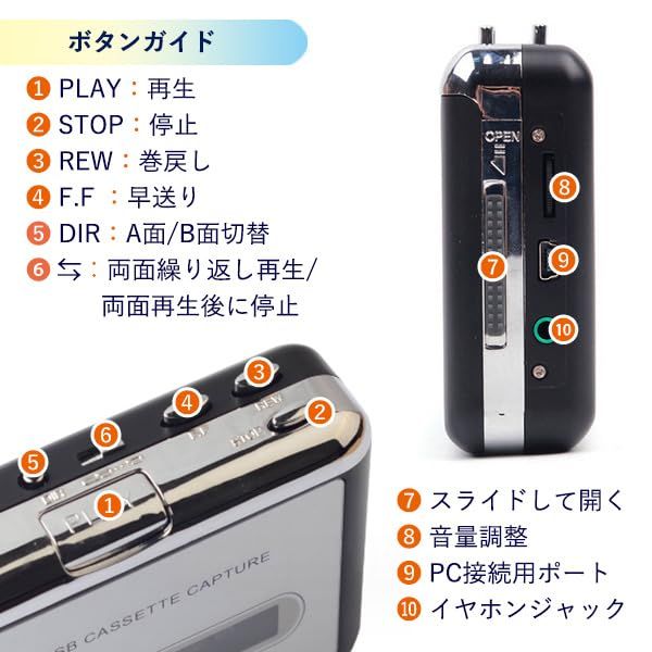 迅速発送】【2024年最新】カセットテープ デジタル化 mp3 変換