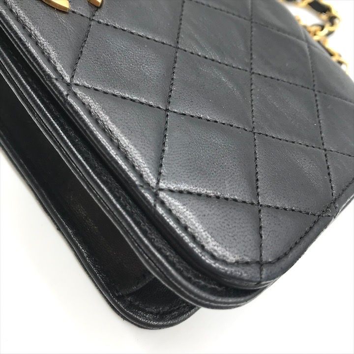 美品 CHANEL シャネル ココマーク ミニ マトラッセ ラムスキン  