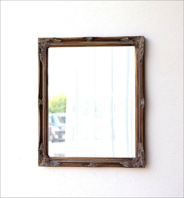 鏡 壁掛けミラー アンティークゴールド レトロ ウォールミラー 注文