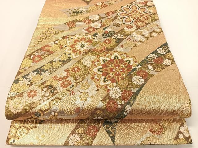 平和屋着物 六通柄袋帯 唐織 正倉院花霞文 金銀糸