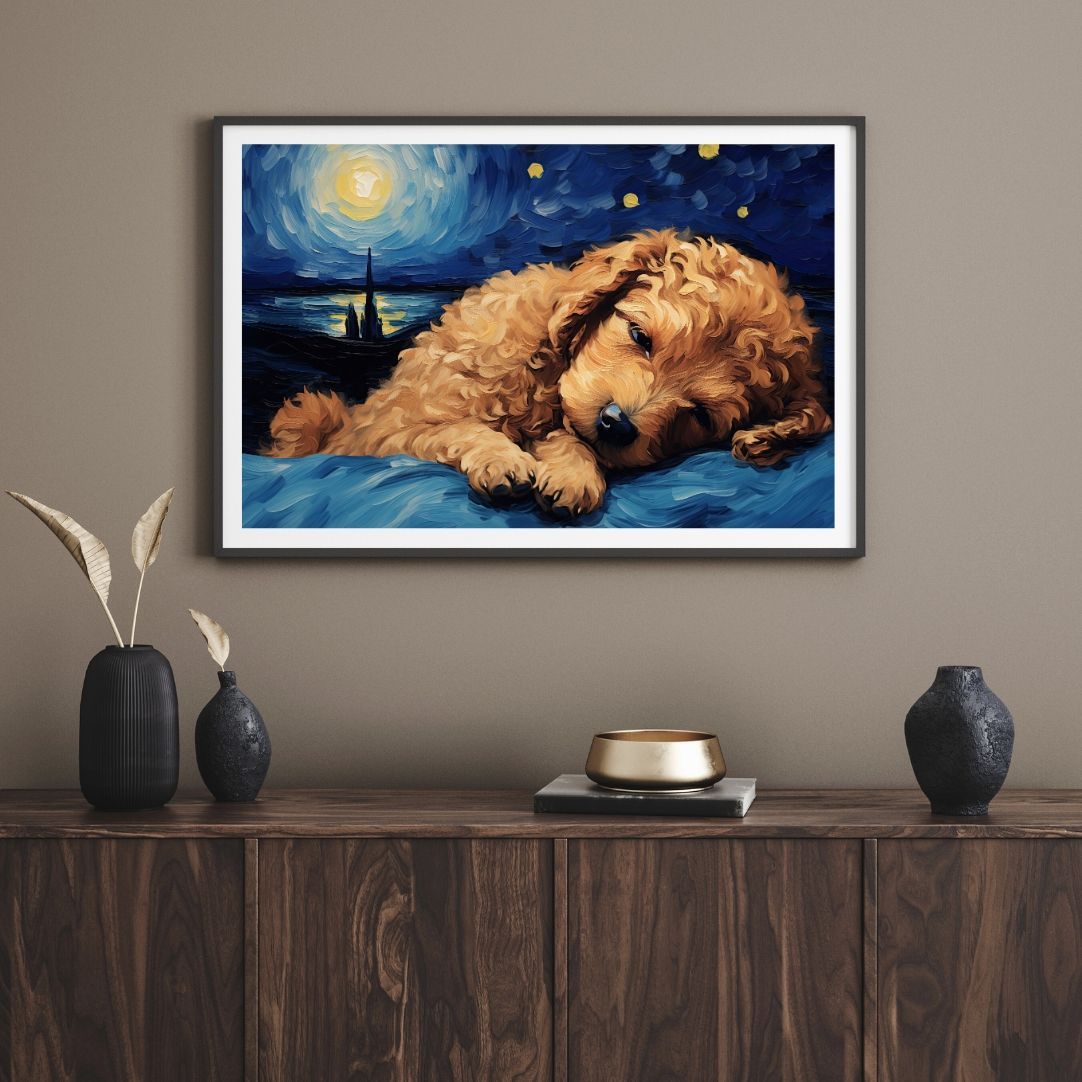 The starry night - Poodle Puppy Dog 01（星降る夜 - トイプードル犬
