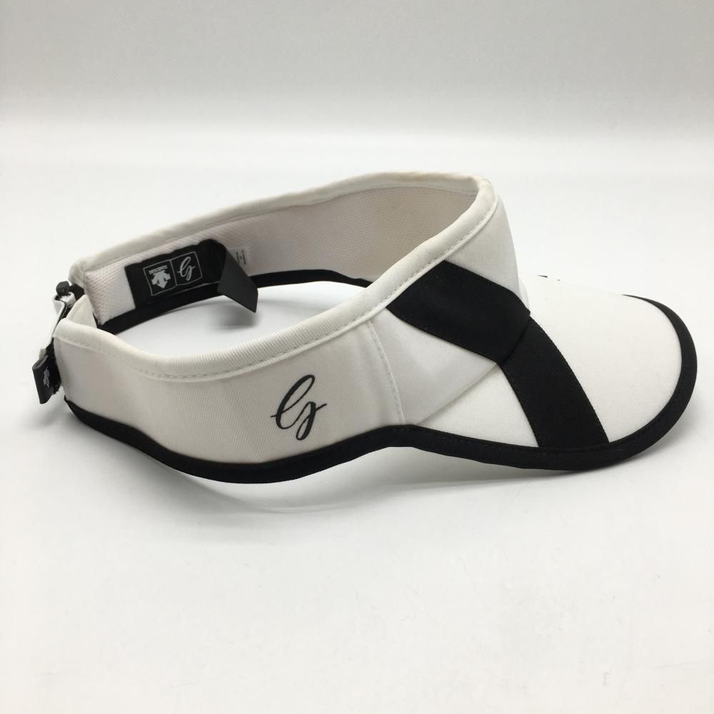 DESCENTE GOLF デサントゴルフ　バイカラー　裏起毛　中田英寿　白黒 デサントゴルフ サンバイザー 白×黒 立体ロゴ バイカラー 中田英寿