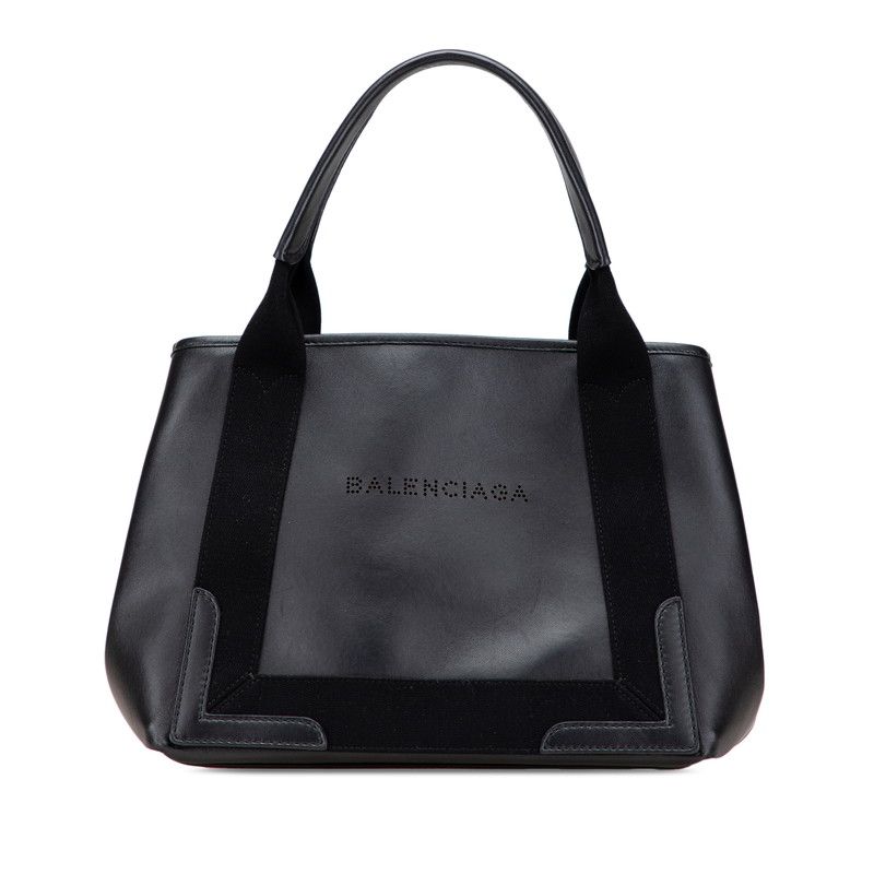 バレンシアガ ネイビーカバス S 339933 ブラック レザー