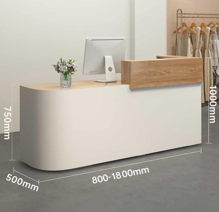 受付 カウンターテーブル 木製 大型 フロントデスク レジ 受付 ンプルなモダンショッ レジ係カウンタ 受付カウンター に最適 フロントデスク 小さな 衣料品店 美容 レジカウンター 180×60×100cm