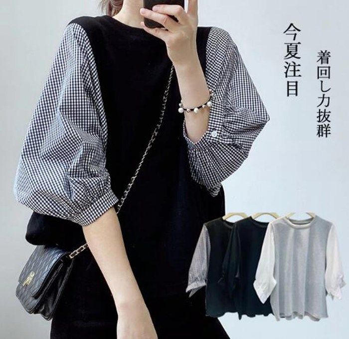 切り替え ブラウス Tシャツ 可愛い ゆったりしたTシャツ レディース Tシャツ 切り替え ブラウス Tシャツ 春夏新作 可愛い ゆったりしたT