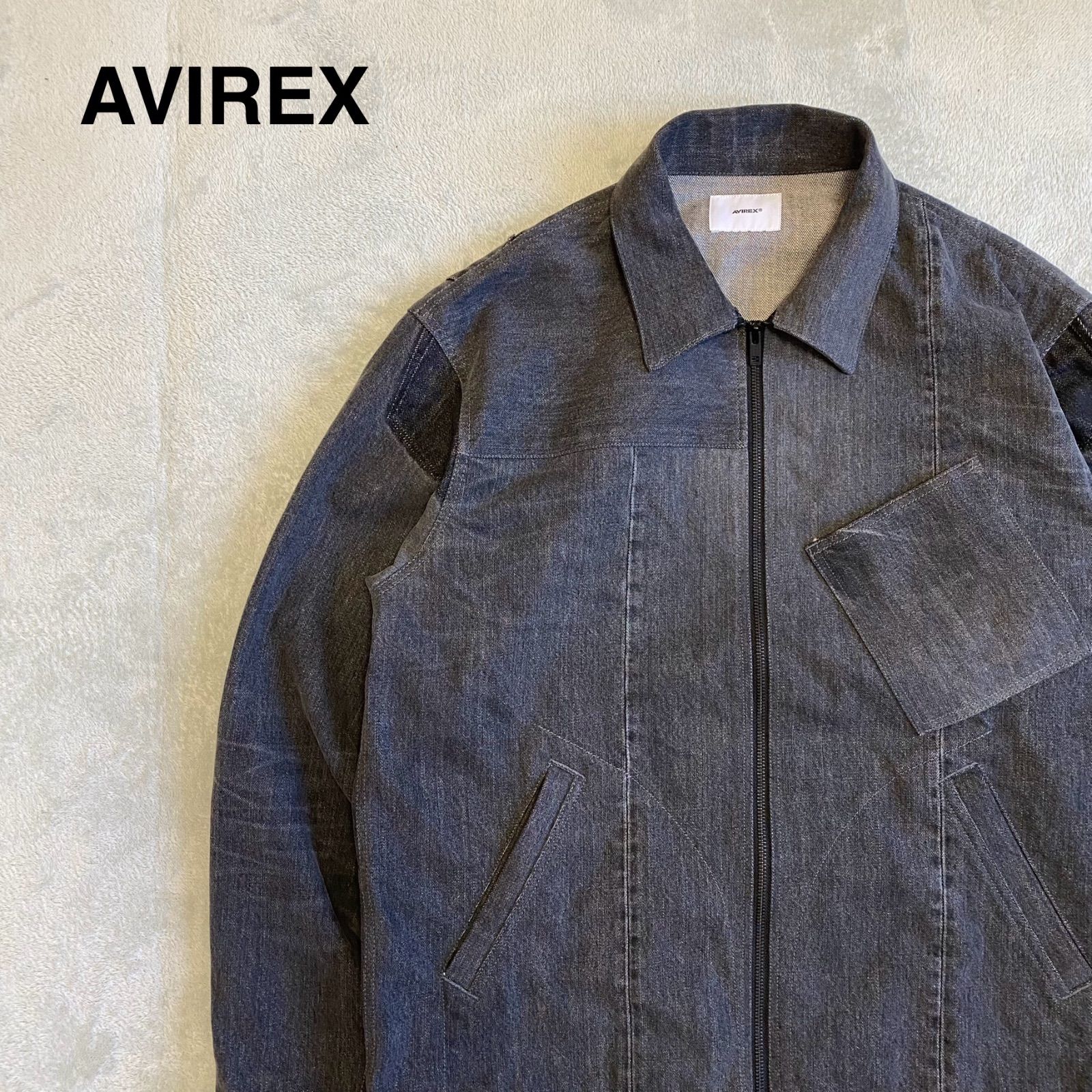 AVIREX】アビレックス デニム切り返し 再構築 ブラックデニム 