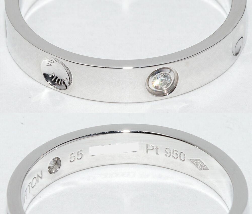 美品 新品仕上げ ルイヴィトン アリアンス アンプラント リング PT950 ルイヴィトン 指輪 Pt950 ダイヤ1P(0.021ct) アリアンス アン