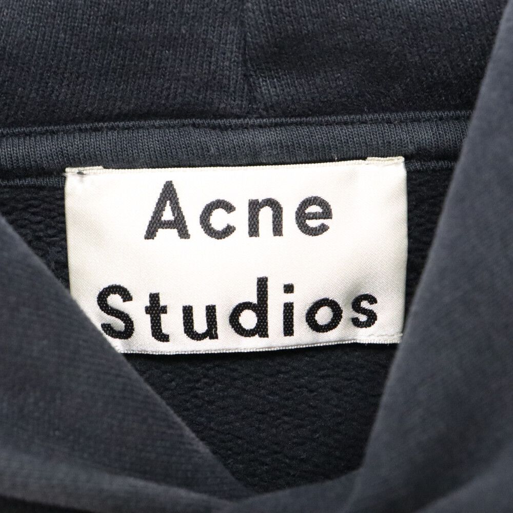 Acne Studios (アクネ ストゥディオズ) Oversized Logo Hoodie オーバーサイズド ロゴフーディ プルオーバースウェットパーカー ブラック FN-MN-SWEA000078