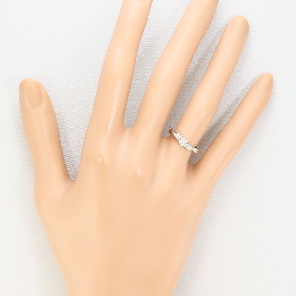 PT900 リング ring 指輪 7号 ダイヤ 0.16 ピンクダイヤ 0.04 総重量約