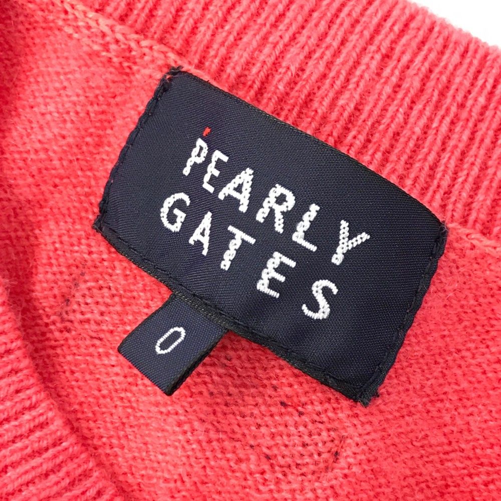 サイズ：0 PEARLY GATES パーリーゲイツ  カシミヤ 長袖ニットセーター  ピンク系 [240101448622] ゴルフウェア レディース ストスト PEARLY GATES パーリーゲイツ カシミヤニットセーター ピンク系