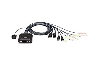 -非常に良い 輸入･日本仕様 ATEN CS22DP 2ポート USB DisplayPort ケーブルKVMスイッチ ワイヤードリモコン付