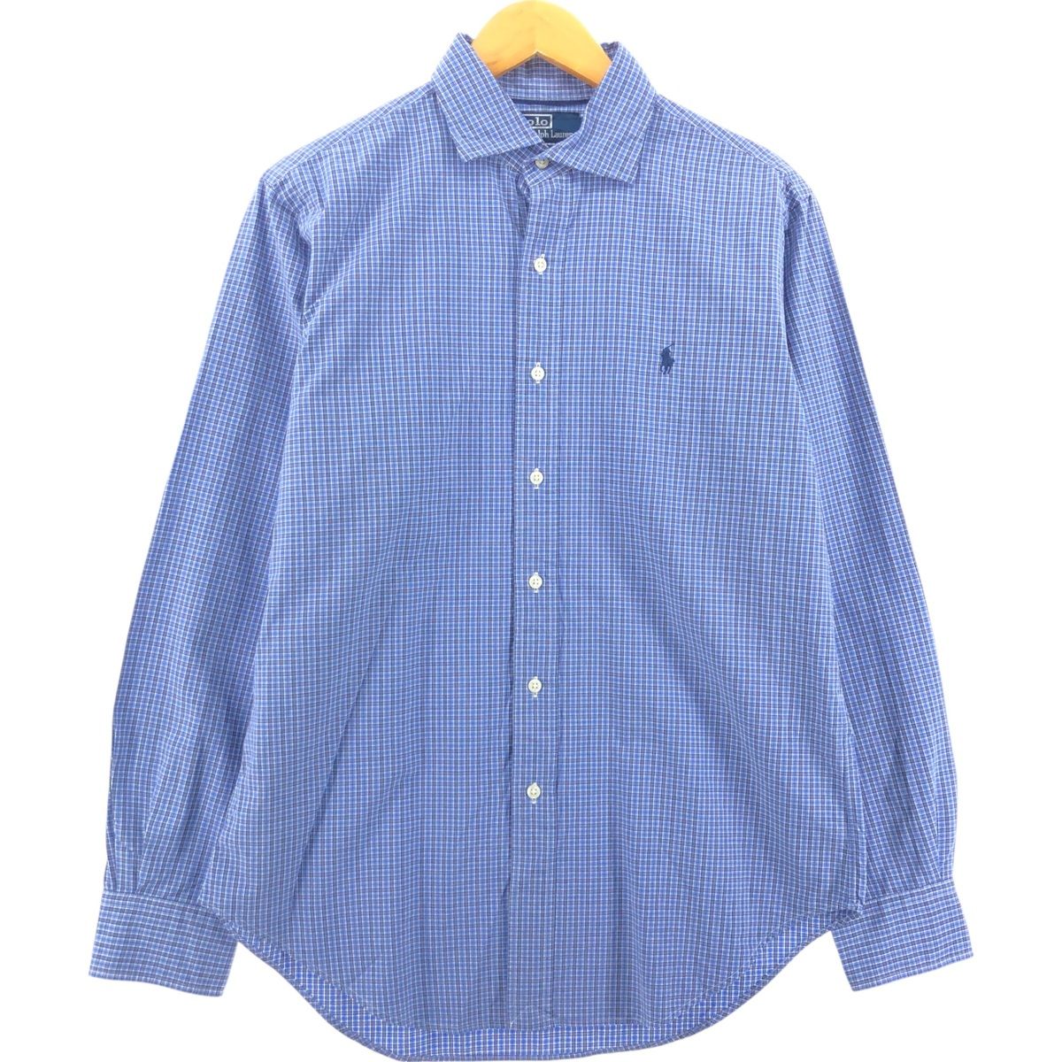 古着 ラルフローレン Ralph Lauren POLO by Ralph Lauren STANTON CLASSIC FIT 長袖 コットンチェックシャツ メンズM相当/eaa548311