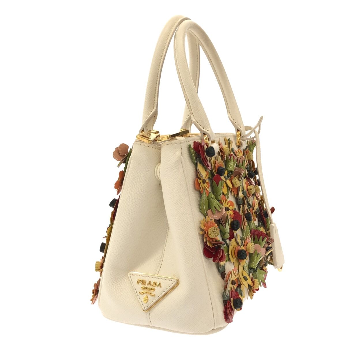 PRADA(プラダ) トートバッグ フローラルアップリケガレリアバッグ  