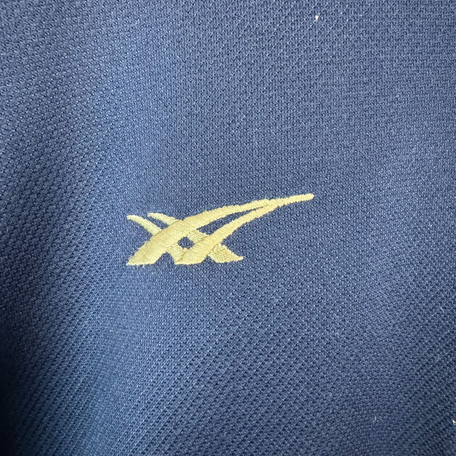 希少　アシックストラックジャケットMサイズワンポイント刺繍ロゴ袖ロゴ ジャージ embroidery side line track jacket&frasl;胸ワンポイント刺繍 サイドライン トラックジャケット メンズ レディース