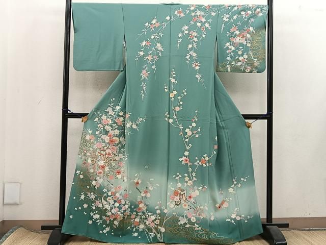 平和屋着物＃羽織 紫陽花 暈し染め 銀彩 正絹 逸品 未使用 CAAR9198id 2025
