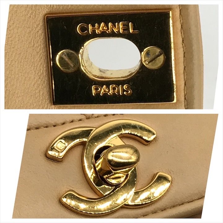 良品 CHANEL シャネル ダイアナ ココマーク マトラッセ ラムスキン