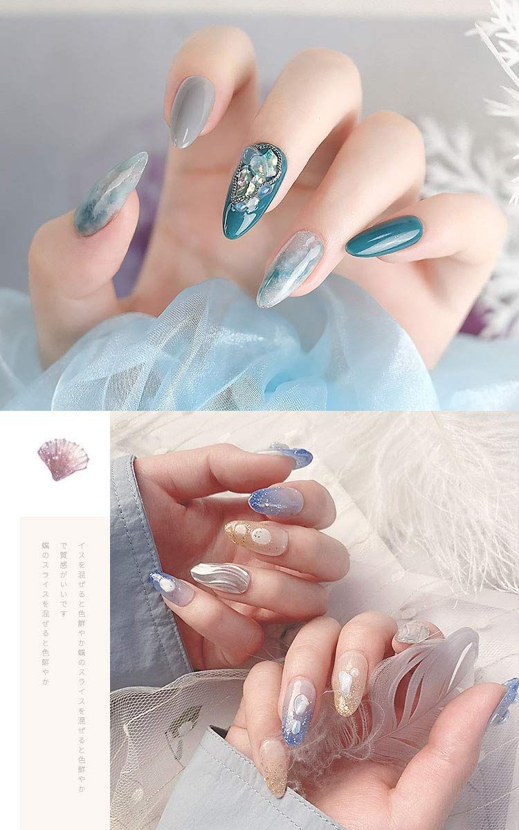 新品 24色 ネイルパーツ 天然 シェル フレークシェル ネイル石パーツ