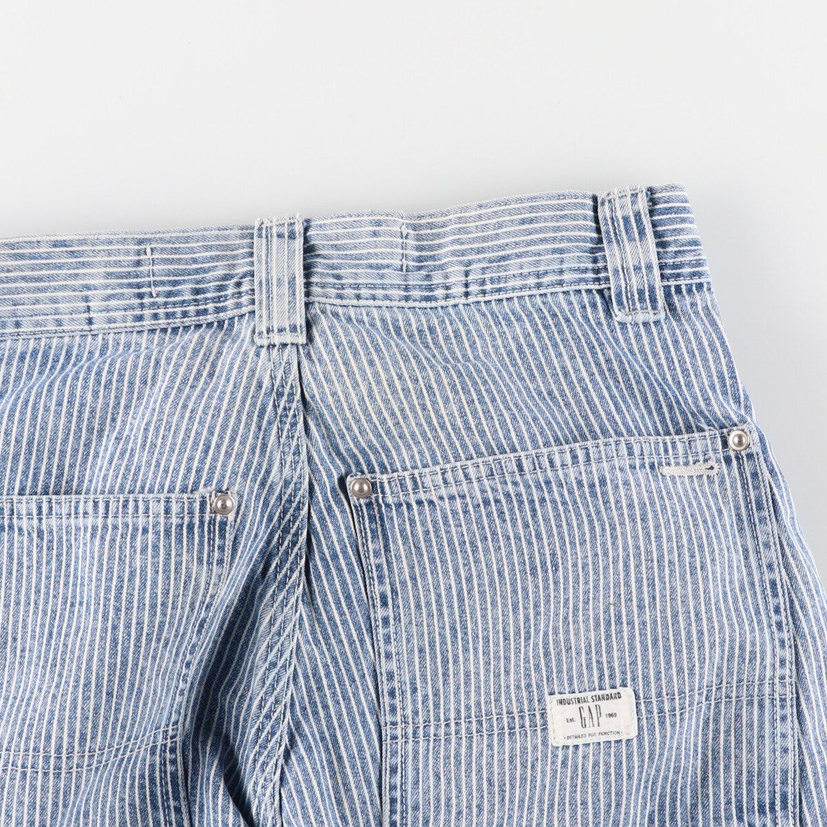 GAP バギーカーペンターデニム ダークストライプ ヒッコリー W31/L32