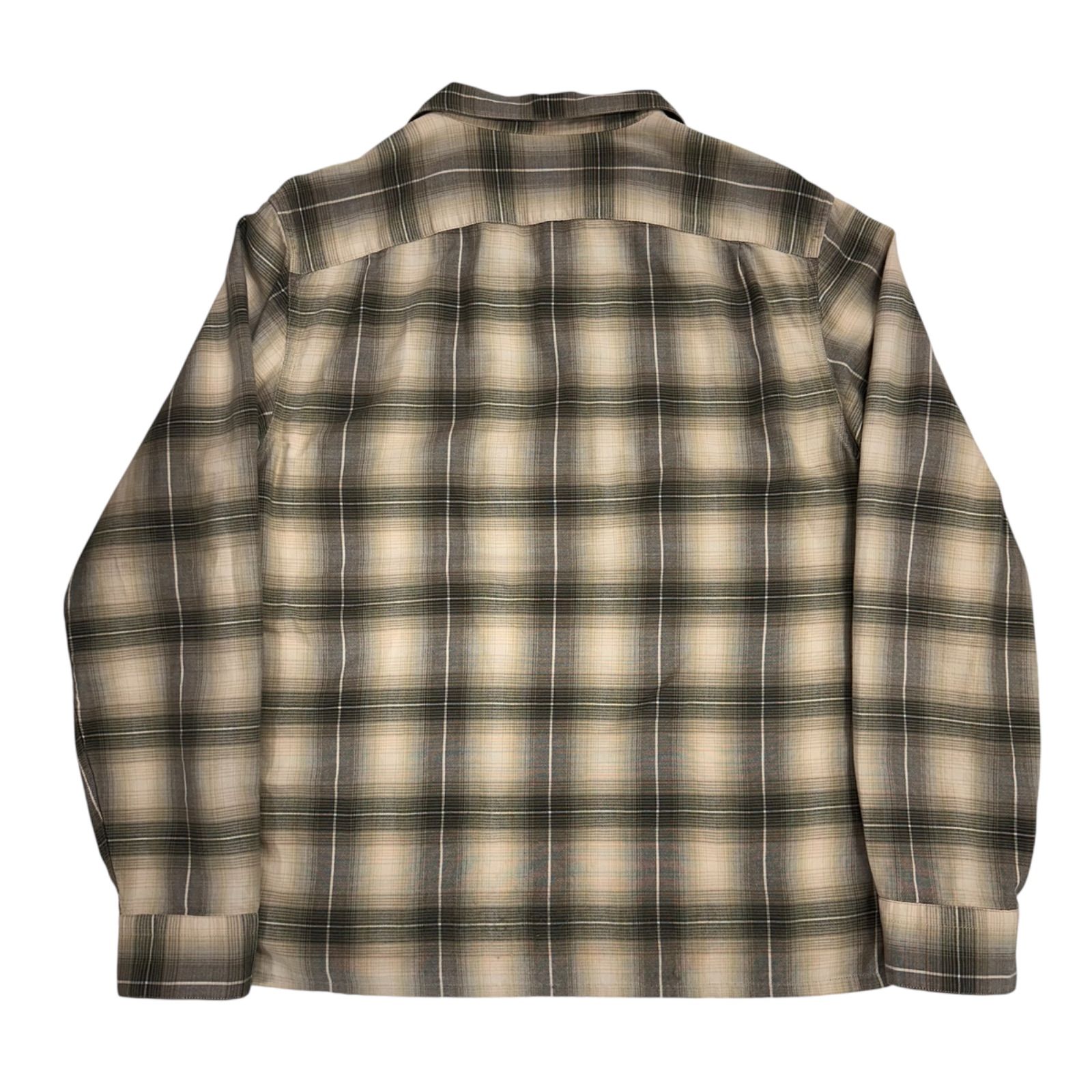 70】RRL オンブレ チェック 柄 レーヨン コットン オープンカラー