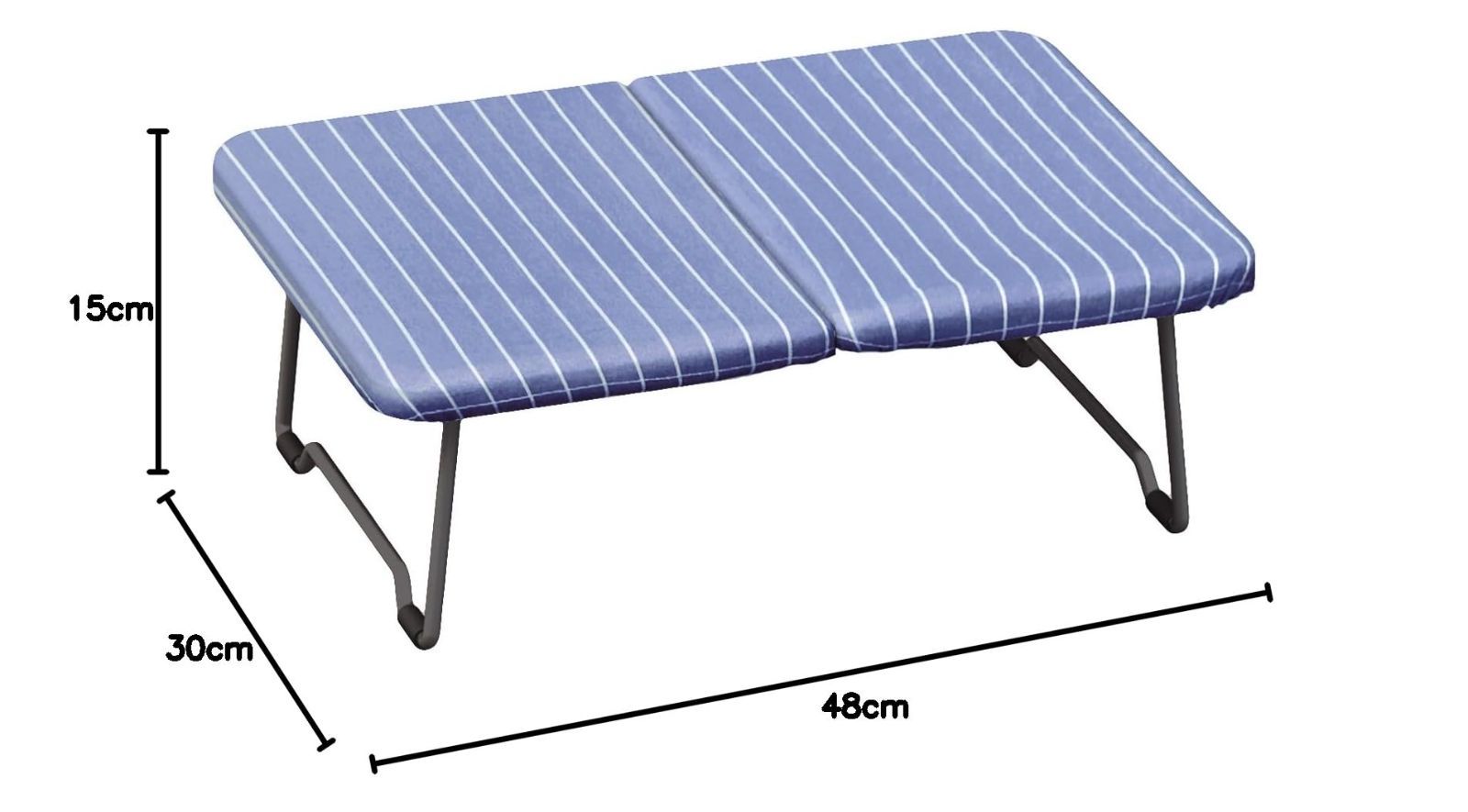 PORISH 幅48×奥行30×高さ15 cm 折りたたみ式ミニアイロン台 ストライプブルー 小物が掛けやすいミニアイロン台 PI-08 天馬 Tenma