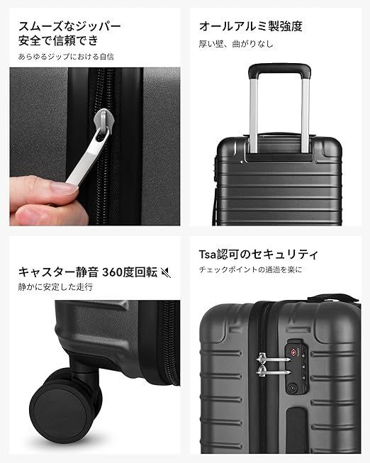 [YOETEY] スーツケース PC100%素材 機内持ち込み 耐衝撃 頑丈 YOETEY] スーツケース 機内持ち込み PC100%素材 軽量 耐衝撃