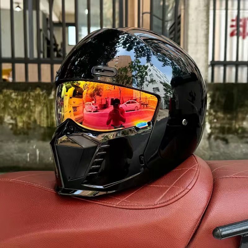 Orz レトロオートバイヘルメット軽量フルフェイスヘルメットジェットヘルメット ORZ 多機能ヘルメット レトロオートバイ ヘルメット軽量 フルフェイス