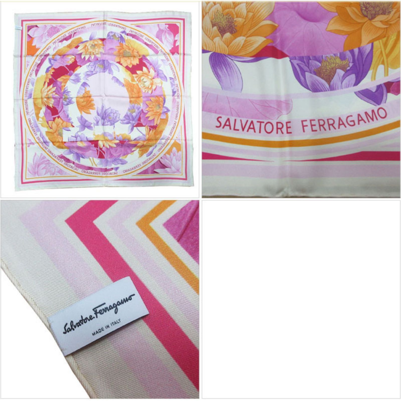 Salvatore Ferragamo フェラガモ　シルクスカーフ FERRAGAMO フェラガモ スカーフ 32 0927 775485 レディース