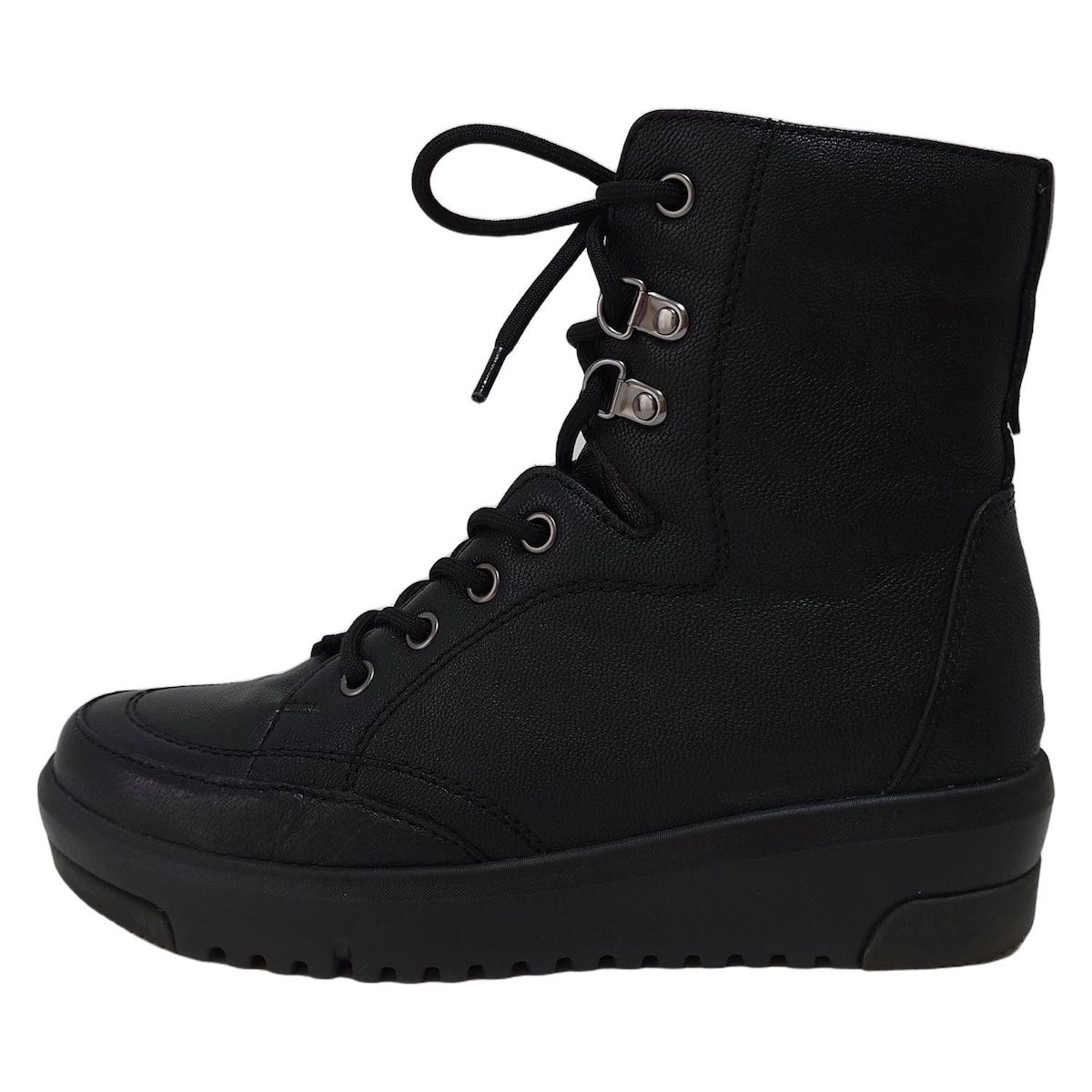 fitfit フィットフィット ショートブーツ 23 レディース - 黒 レザー