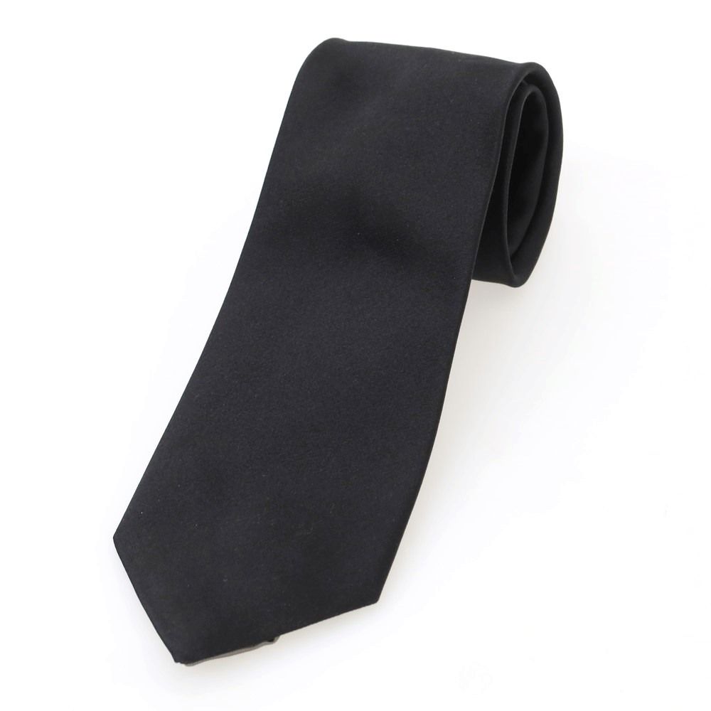 【中古】エトロ ETRO サテンシルク ネクタイ ブラックxグレー【メンズ】